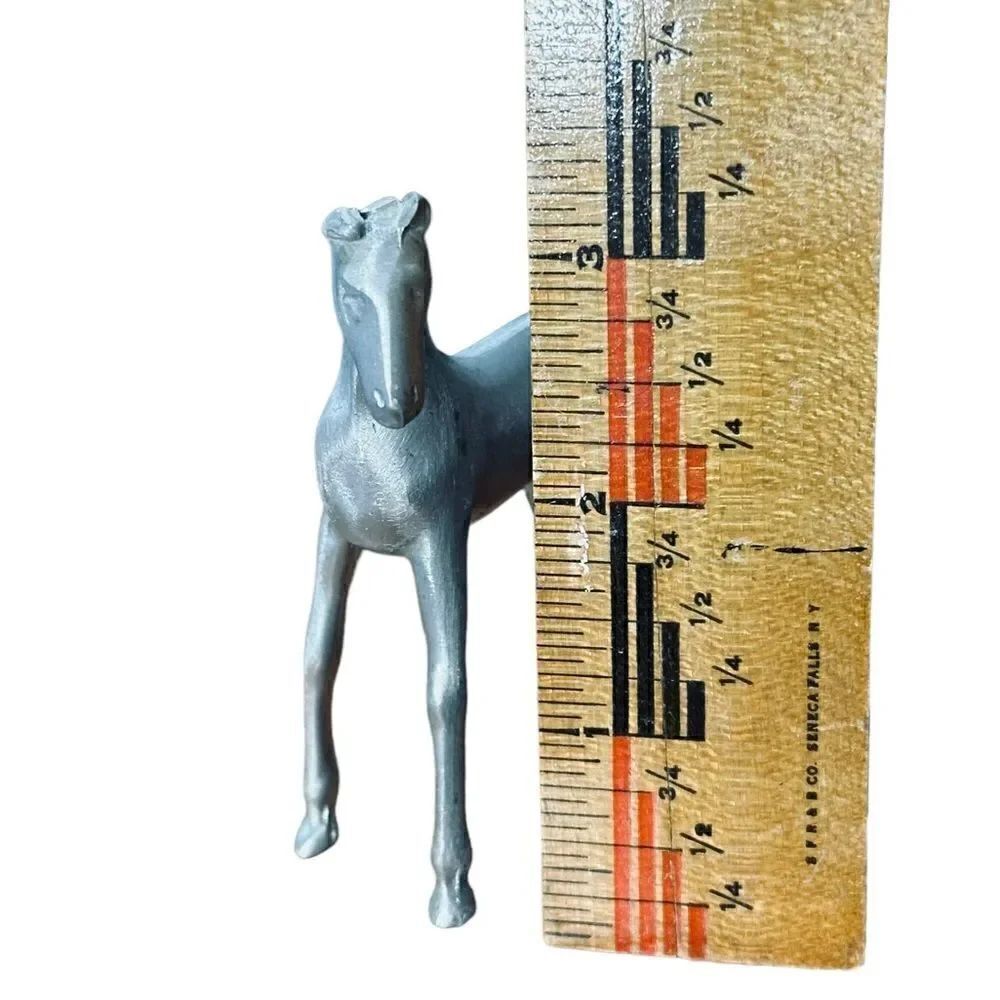 Vintage Miniature Pewter Foal Horse Equestrian Figurine Collectible  3 1/4” - Picture 13 of 13